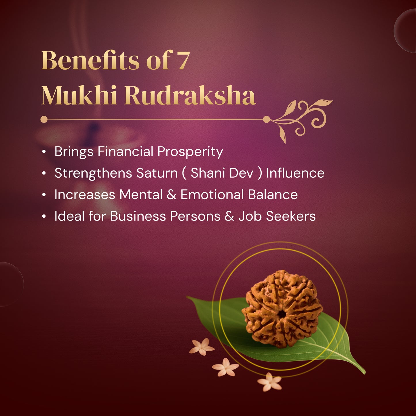 7 Mukhi Rudraksha with Free 5 Mukhi Rudraksha (2 Pices) – Divine Protection Combo