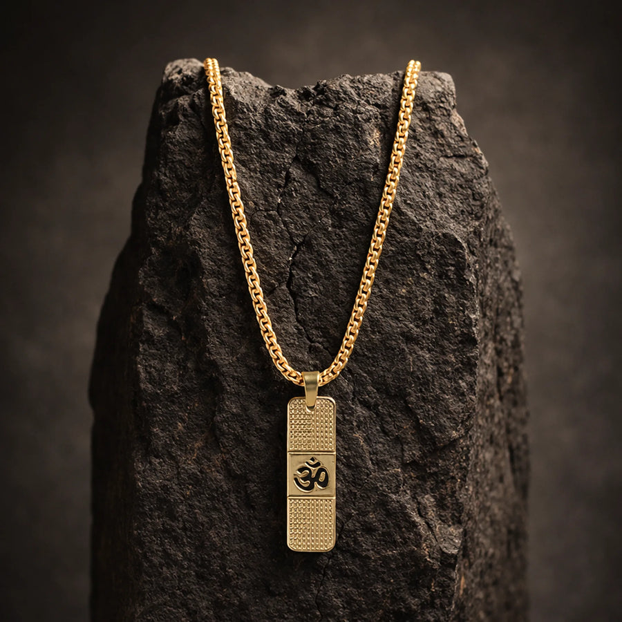 Gold Plated Om Necklace