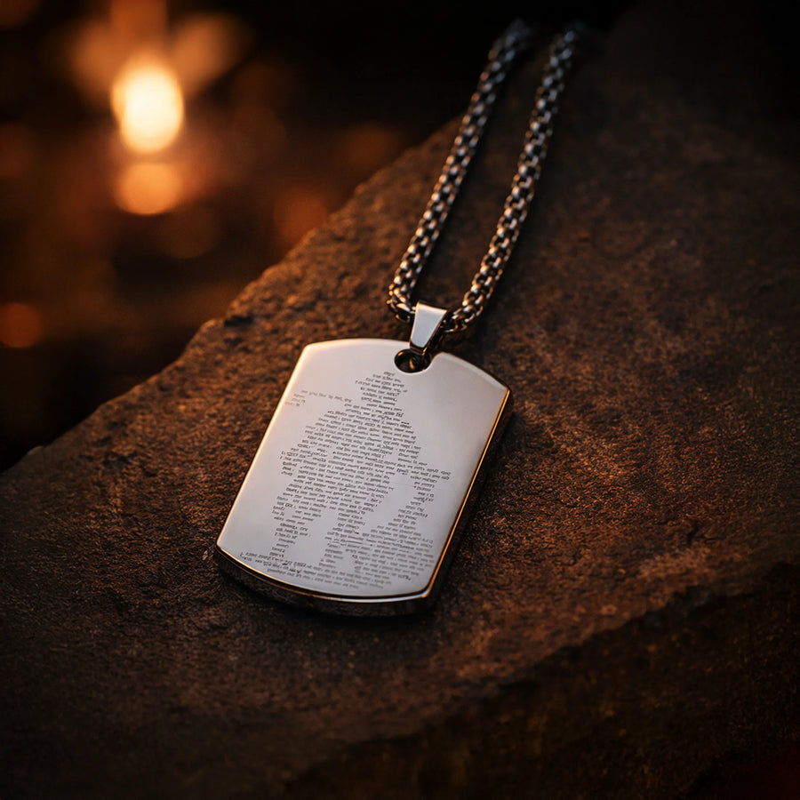 Hanuman Chalisa Engraved Silver Plated Pendant