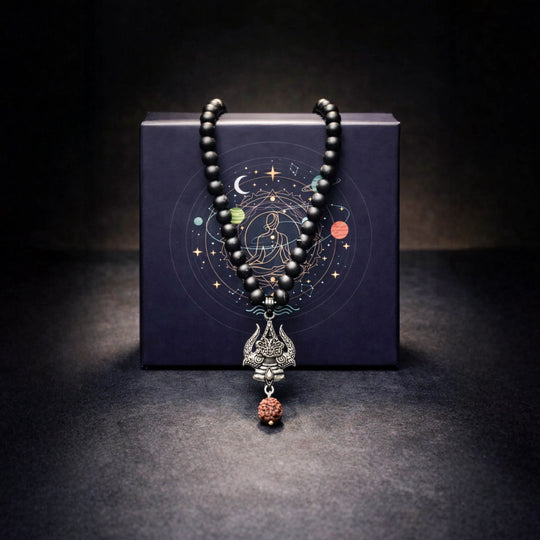 Karungali Mala with Trishul and Rudraksha