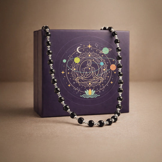 Silver Cap Karungali Mala