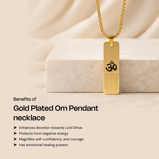 Gold Plated Om Necklace