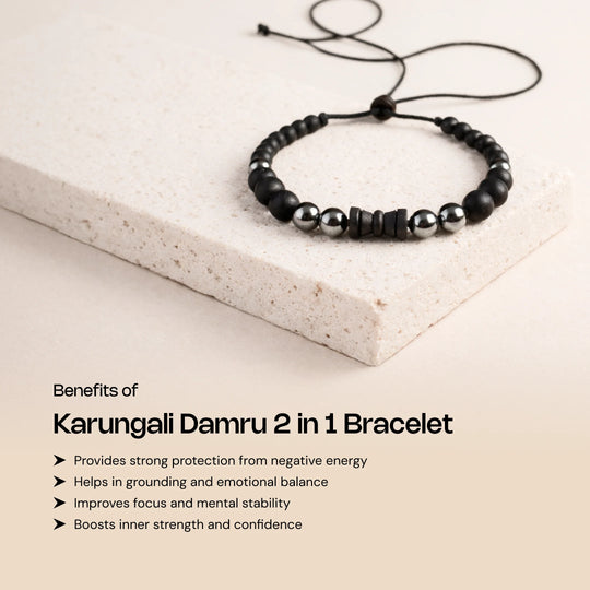 Karungali Damru 2 in 1 Bracelet - Gemsinvite  