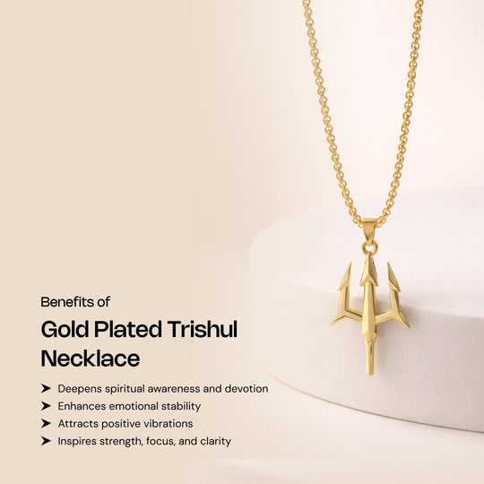 Gold Plated Trishul Necklace