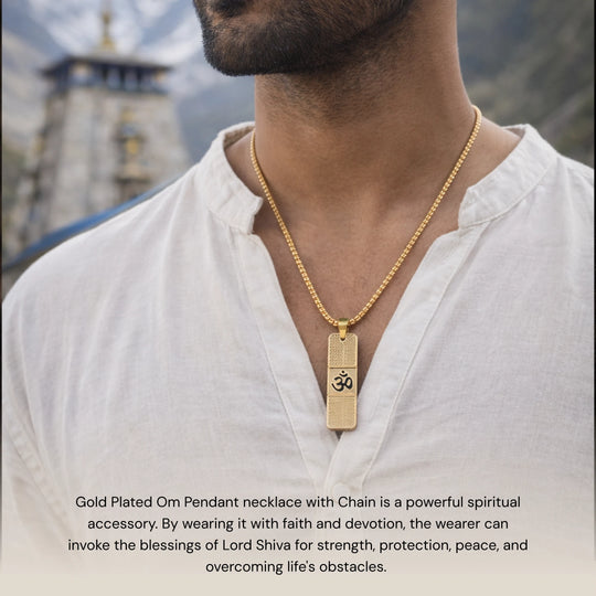 Gold Plated Om Necklace