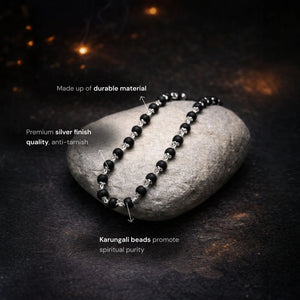 
                    
                      Original Karungali (Ebony Beads) Mala Silver Plated - Gemsinvite  
                    
                  