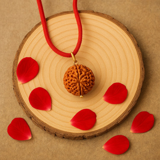 5 Mukhi Rudraksha with Free 5 Mukhi Rudraksha 5 Pices Kawach