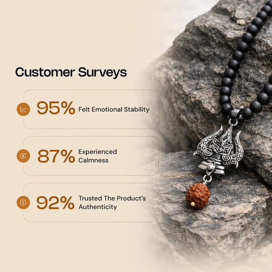 Karungali Mala with Trishul and Rudraksha