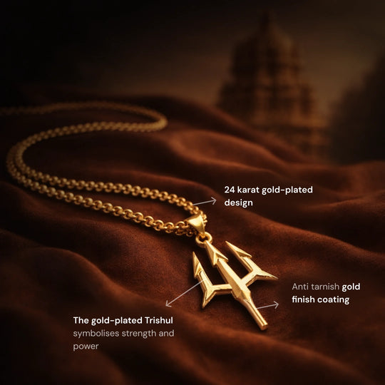 Gold Plated Trishul Necklace