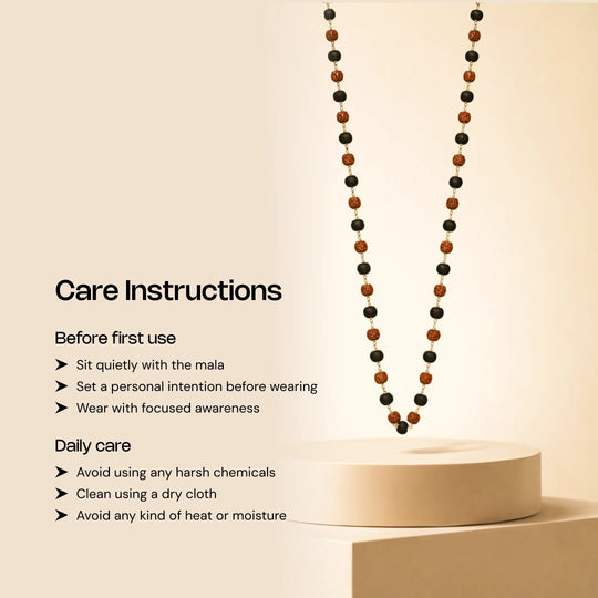 Authentic Karungali Beads Rudraksh Mala with Silver Coating - Gemsinvite  