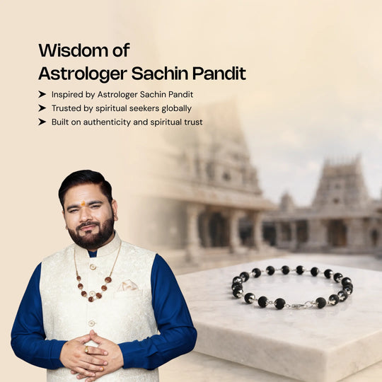 Silver Cap Karungali Beads Bracelet