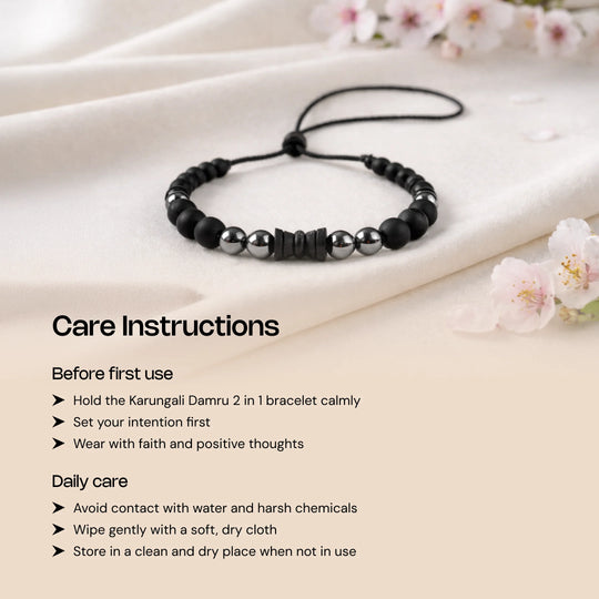 Karungali Damru 2 in 1 Bracelet - Gemsinvite  