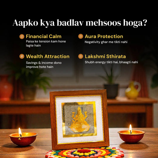 Goddess Lakshmi ji on Raw Pyrite Frame - Gemsinvite