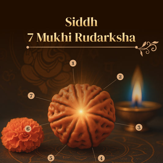 7 Mukhi Rudraksha with Free 5 Mukhi Rudraksha (2 Pices) – Divine Protection Combo